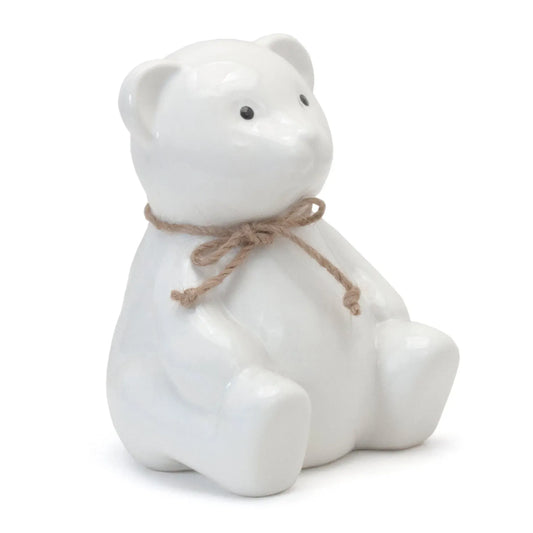 White Teddy Bear Ceramic Piggy Bank