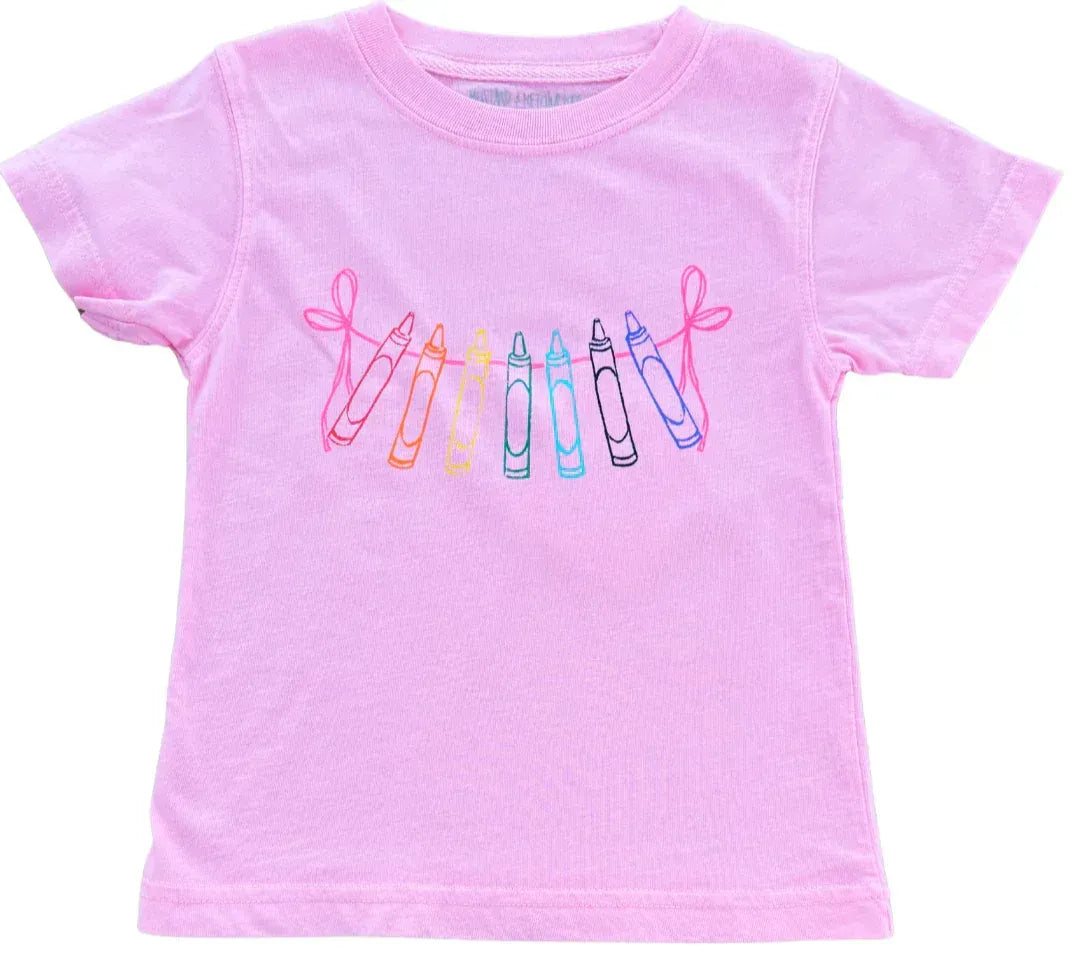 Pink Crayons with Bows T-Shirt