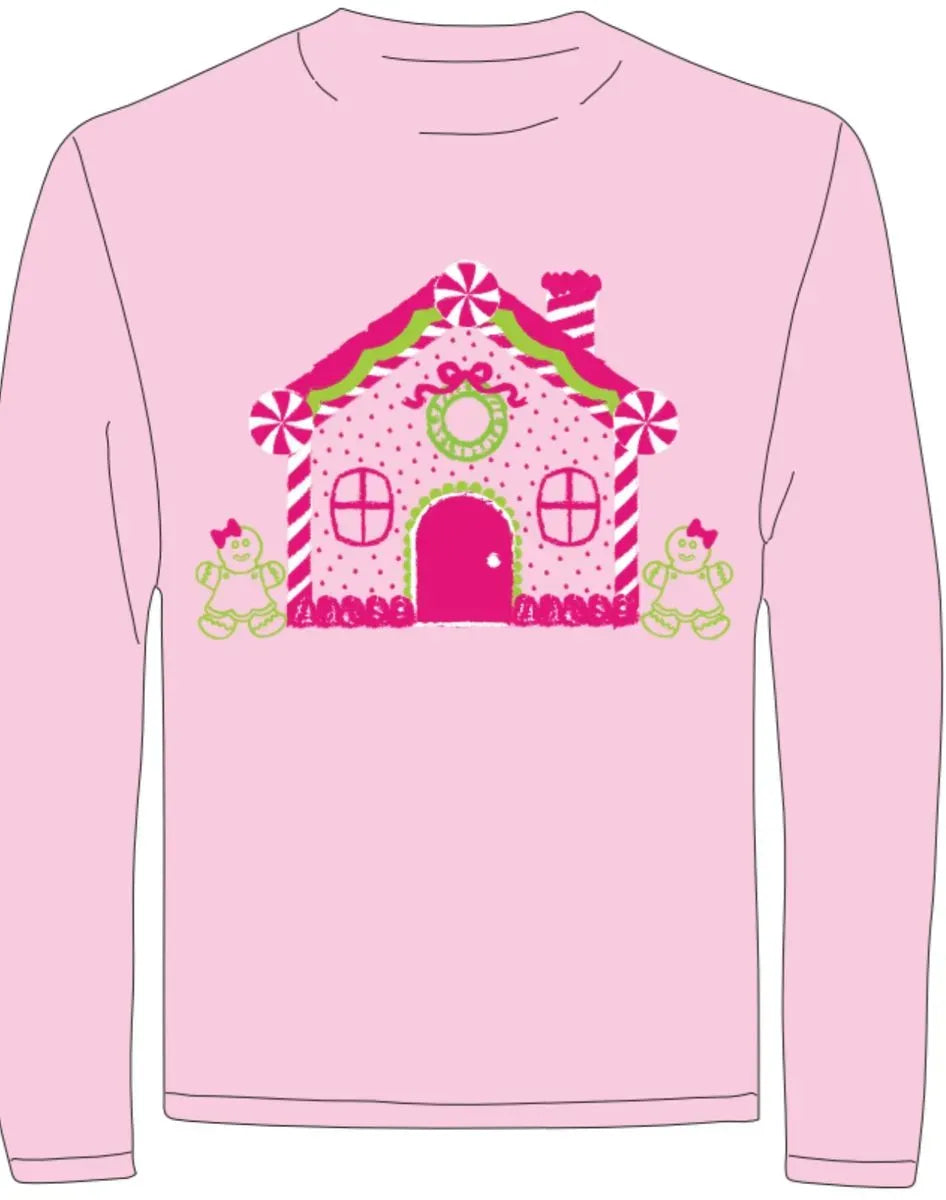 Pink Gingerbread House Long Sleeve T-Shirt