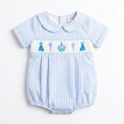 Boys Blue Striped Birthday Bubble