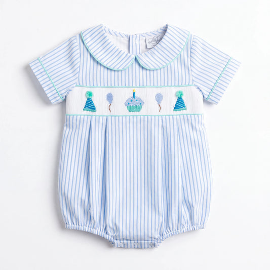 Boys Blue Striped Birthday Bubble