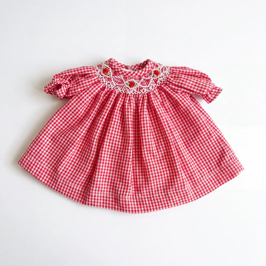 Rosalina Red Gingham Smocked 10" Doll Bishop Dress