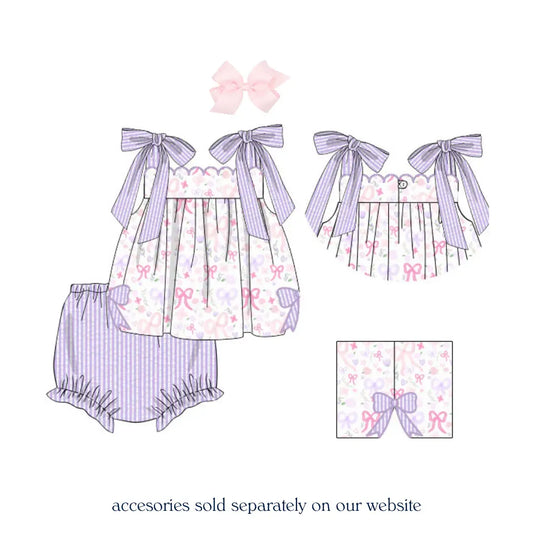 Mason Floral Bow Sides Diaper Set