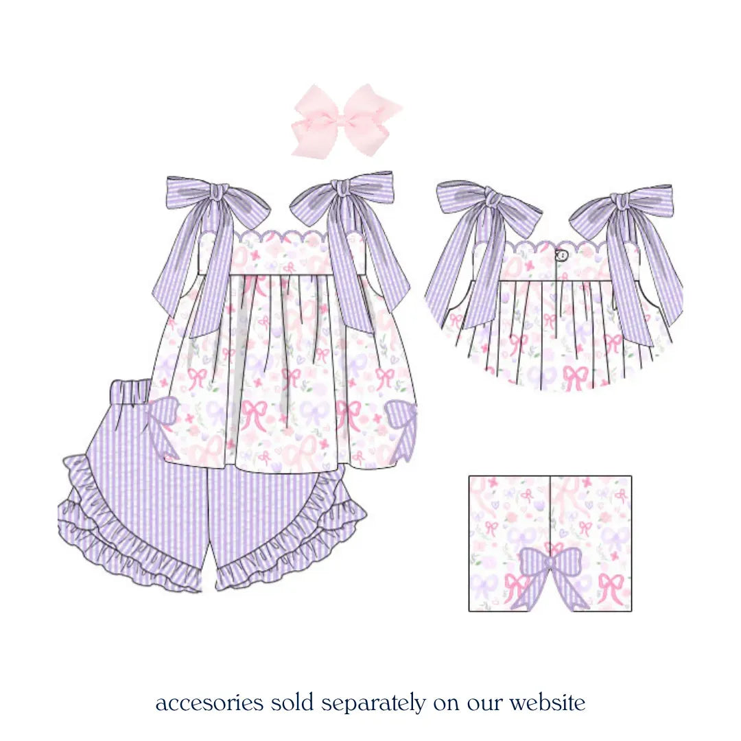 Mason Floral Bow Sides Short Set