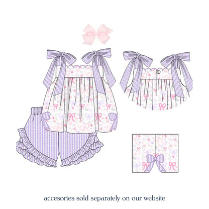 Mason Floral Bow Sides Short Set