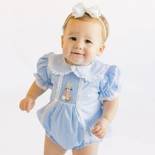 Girls Smocked Peter Rabbit Bubble