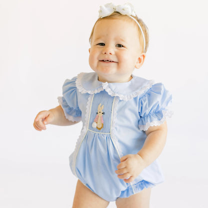 Girls Smocked Peter Rabbit Bubble