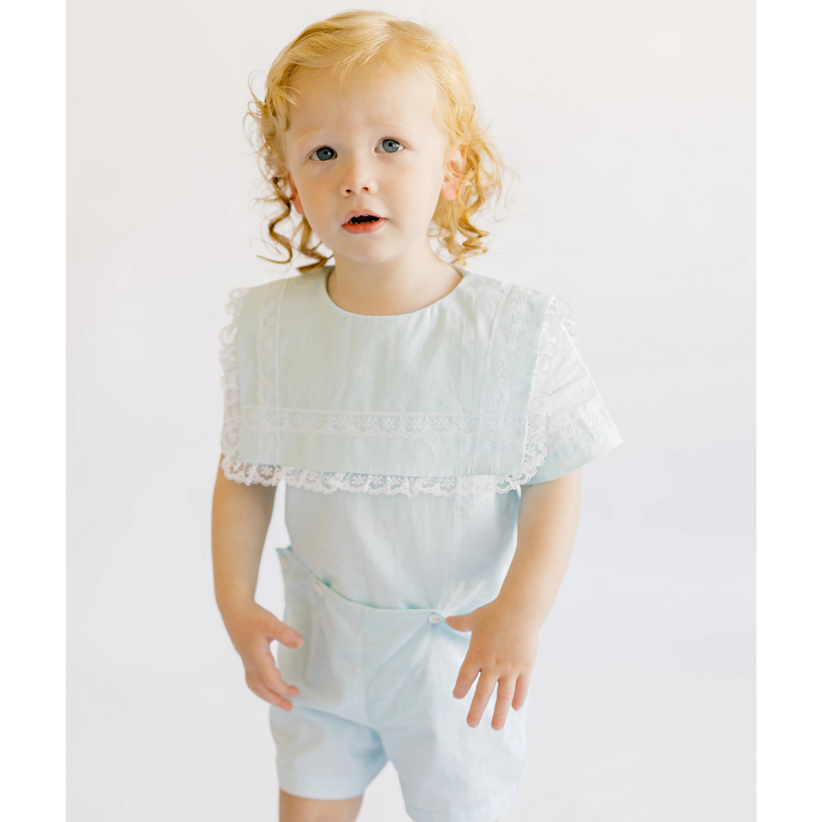 Robinson Heirloom Button On Shortall In Blue