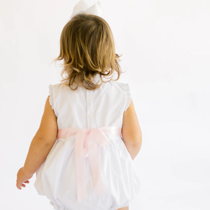 White Smocked Easter Baskets Bubble