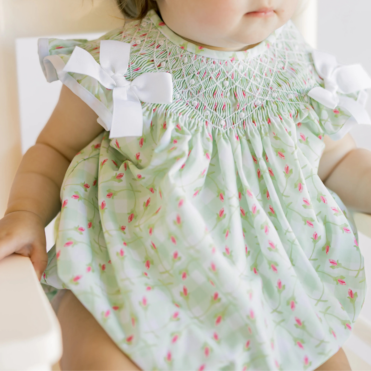 Tilly Tulips Smocked Bubble