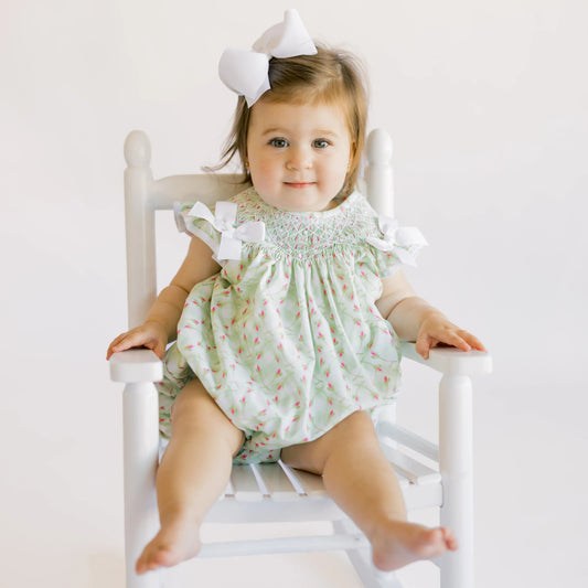 Tilly Tulips Smocked Bubble