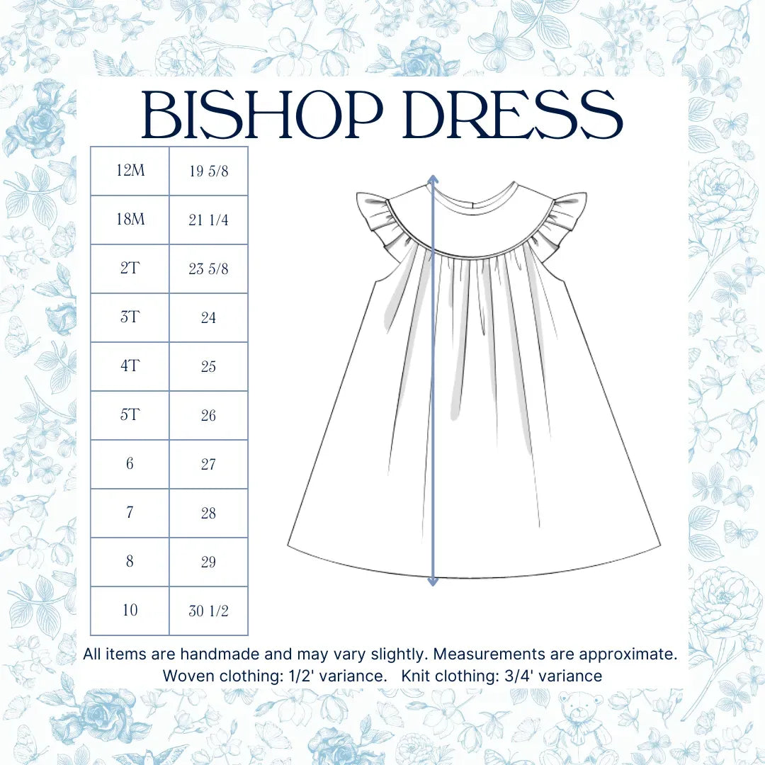 SMOCKED CHRISTMAS TREES BISHOP DRESS