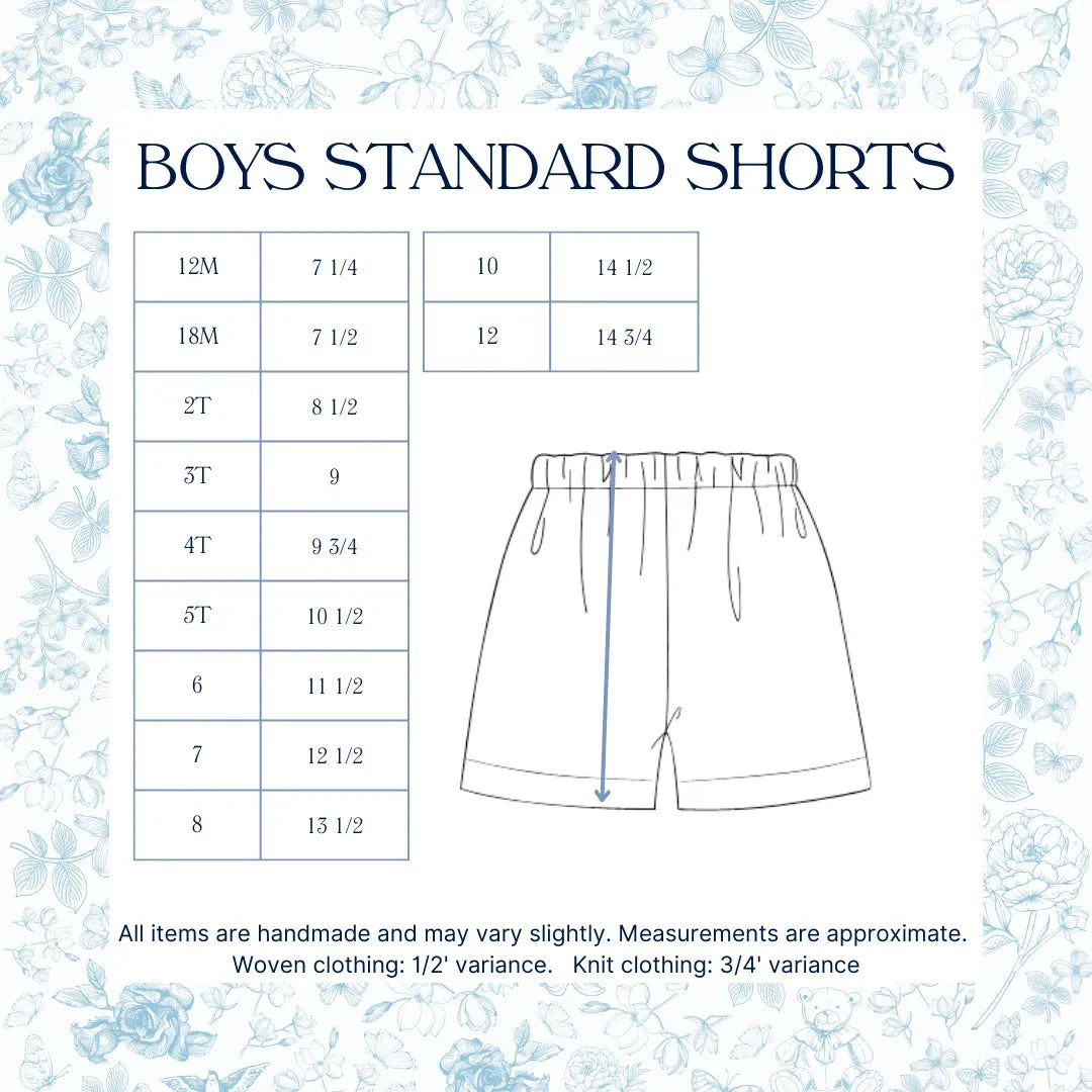 BOYS APPLE NAME SMOCK SHORT SET