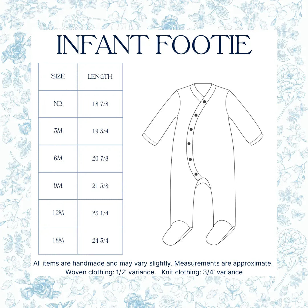 BOYS SMOCKED BLUE BITTY DOT FOOTIE – Little Bear Smocks