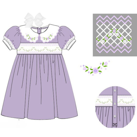 PIPPY PURPLE SMOCKED DRESS