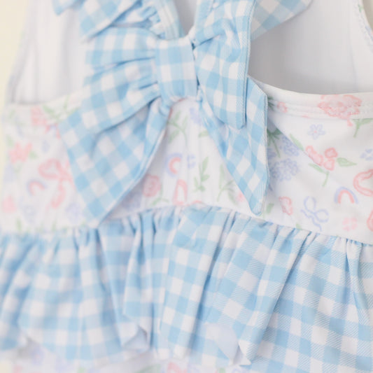PASTEL FLORAL & BOWS 1PC SWIM