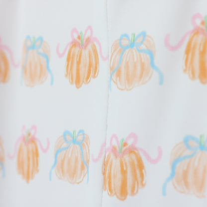 BOW PUMPKINS DRESS & PINK EYELET TOP