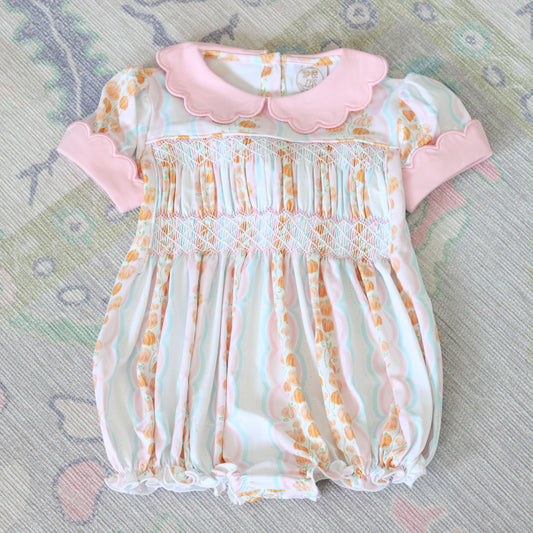 SMOCKED SCALLOPED PUMPKINS BUBBLE
