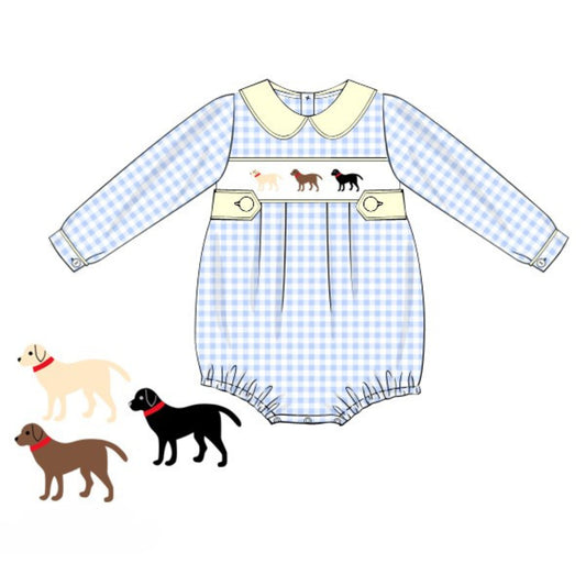 BOYS SMOCKED DOGGIES BUBBLE