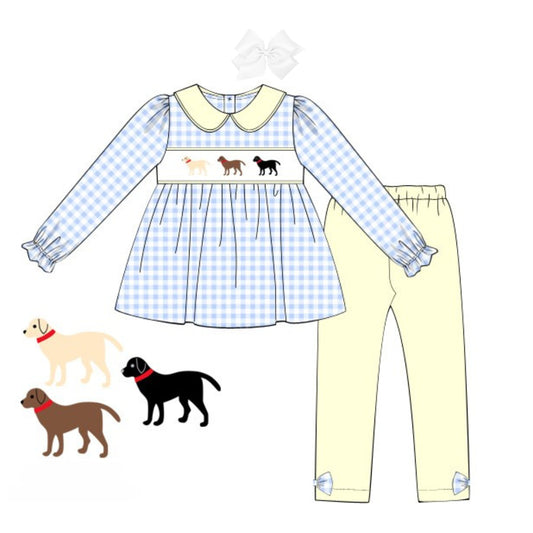 SMOCKED DOGGIES LEGGING SET