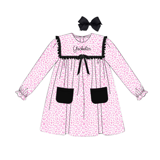 PINK CHEETAH BIB DRESS