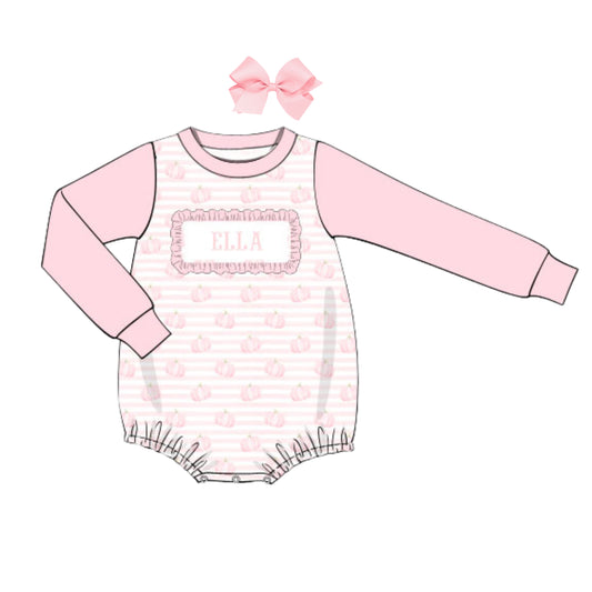 PINK PUMPKINS KNIT NAME SMOCK BUBBLE