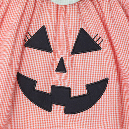 GIRLS GINGHAM JACK-O-LANTERN SKIRTED BUBBLE