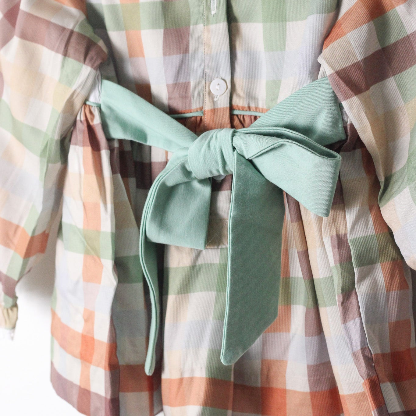 GIRLS FALL PLAID THANKFUL SMOCKED DIAPER SET