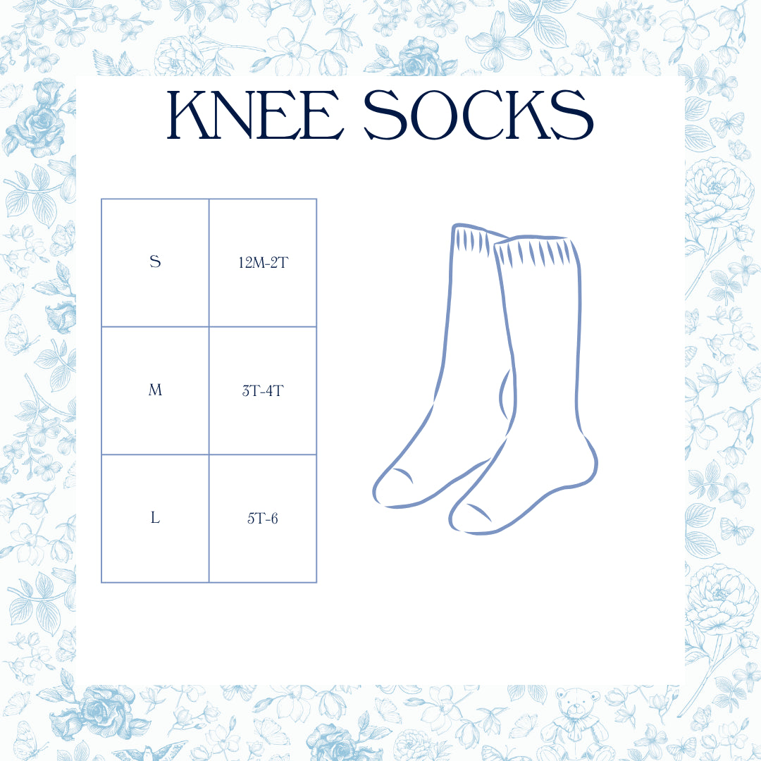 BLUE MONOGRAM KNEE SOCKS
