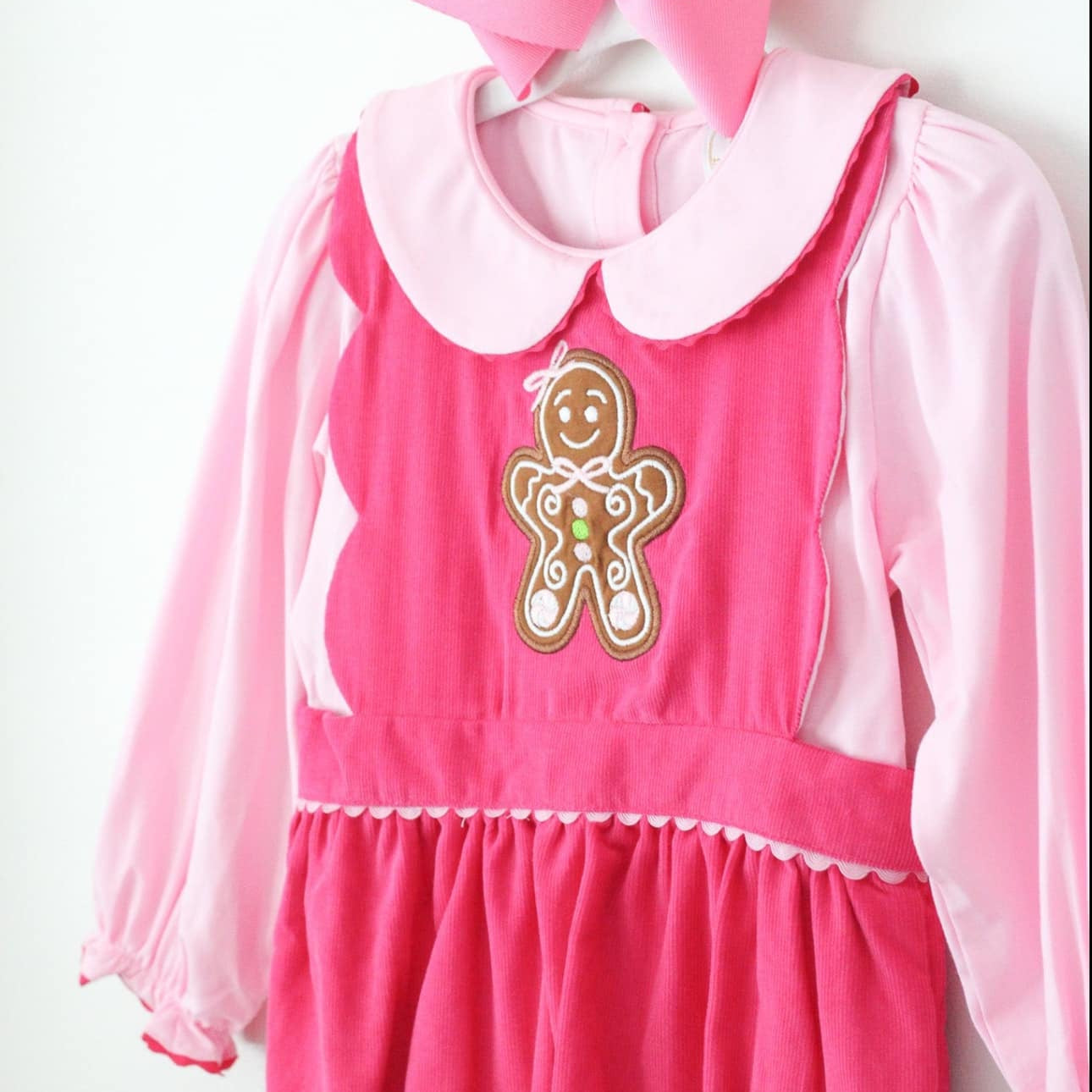 PINK CORD GINGERBREAD SCALLOPED BUBBLE & SHIRT