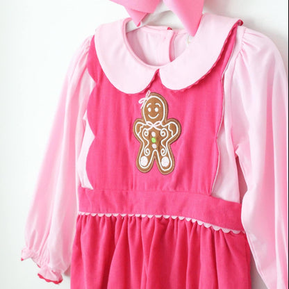 PINK CORD GINGERBREAD SCALLOPED BUBBLE & SHIRT