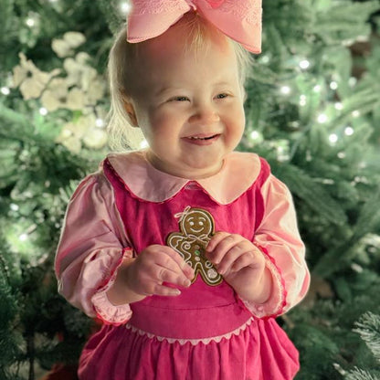 PINK CORD GINGERBREAD SCALLOPED BUBBLE & SHIRT