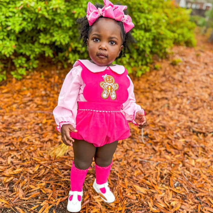 PINK CORD GINGERBREAD SCALLOPED BUBBLE & SHIRT