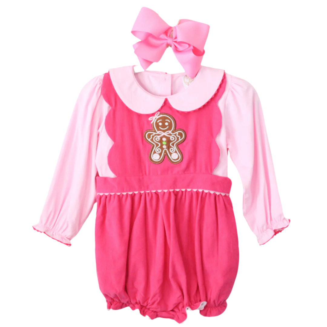PINK CORD GINGERBREAD SCALLOPED BUBBLE & SHIRT
