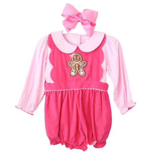 PINK CORD GINGERBREAD SCALLOPED BUBBLE & SHIRT