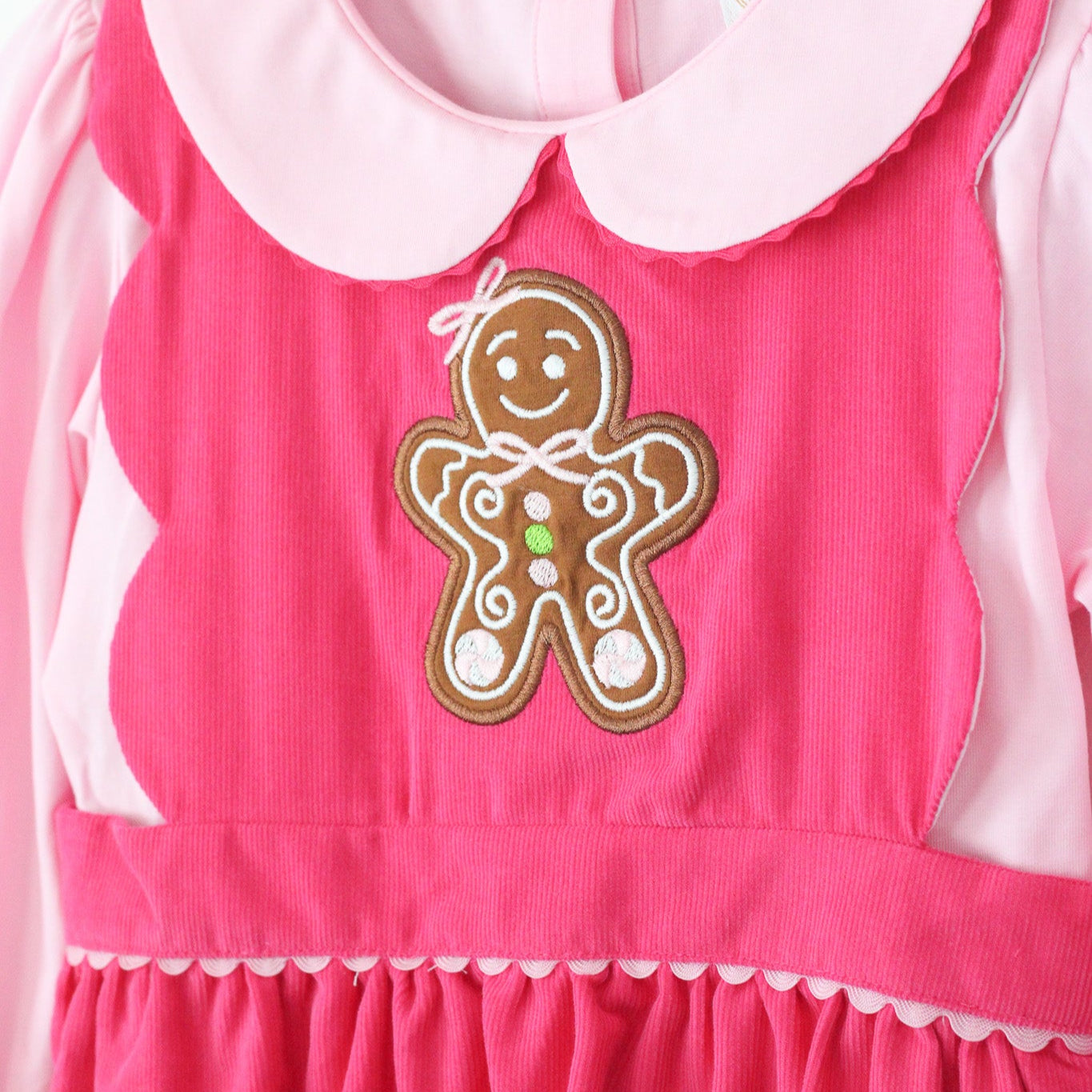 PINK CORD GINGERBREAD SCALLOPED BUBBLE & SHIRT