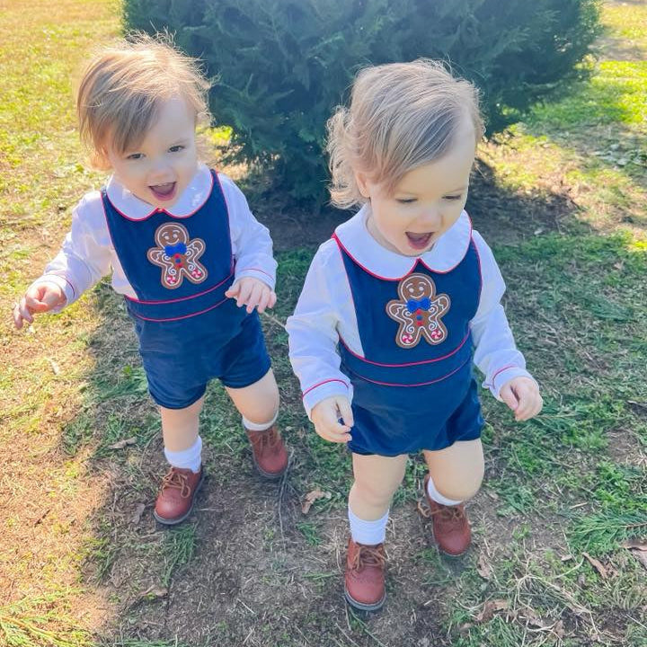 NAVY CORD GINGERBREAD JON JON & SHIRT