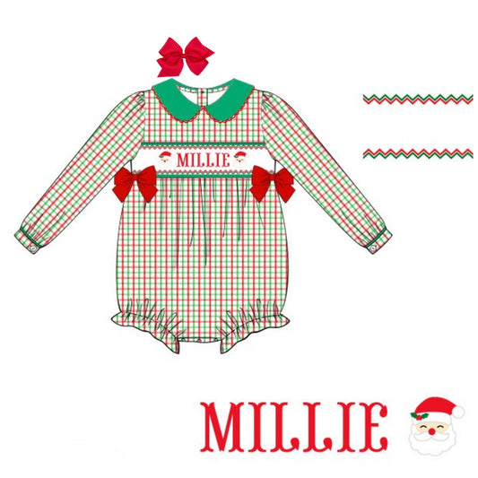 GIRLS ST NICK NAME SMOCKED BUBBLE