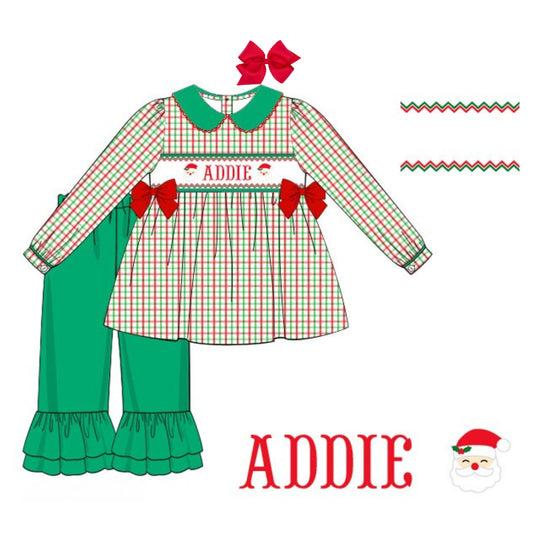 GIRLS ST NICK NAME SMOCKED PANT SET
