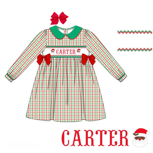 BROWN ST NICK NAME SMOCKED DRESS