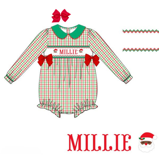 GIRLS BROWN ST NICK SMOCKED BUBBLE