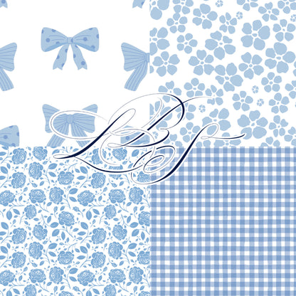 Girls Blue Patchwork Quilted Jacket