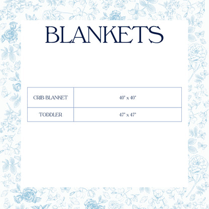 Blue Scalloped Name Smock Blanket