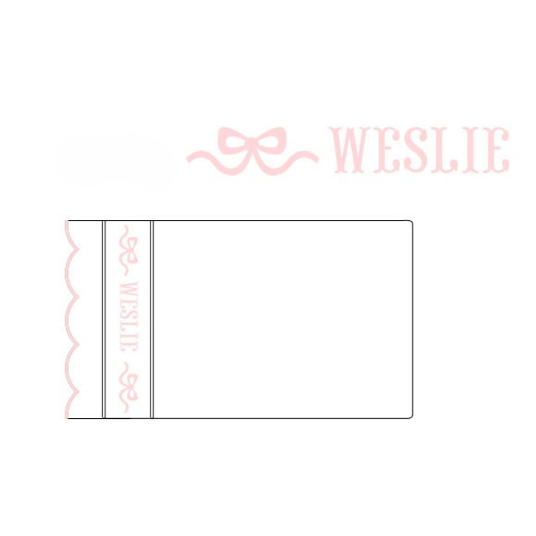 Pink Bows Scalloped Name Smocked Standard Pillow Case