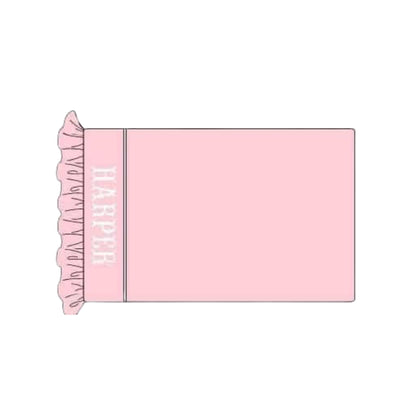 Pink with White Ruffled Name Smocked Standard Pillow Case