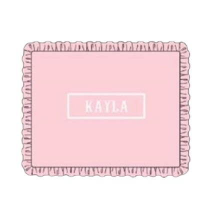 Pink with White Ruffled Name Smocked Infant Pillow Case