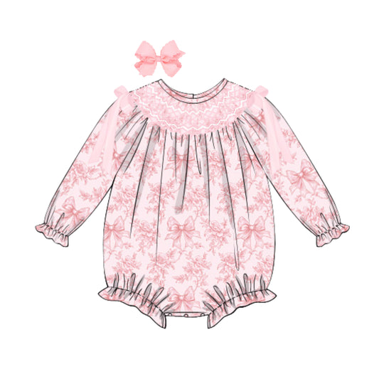 BLOOMING BOWS GEOMETRIC SMOCKED BUBBLE