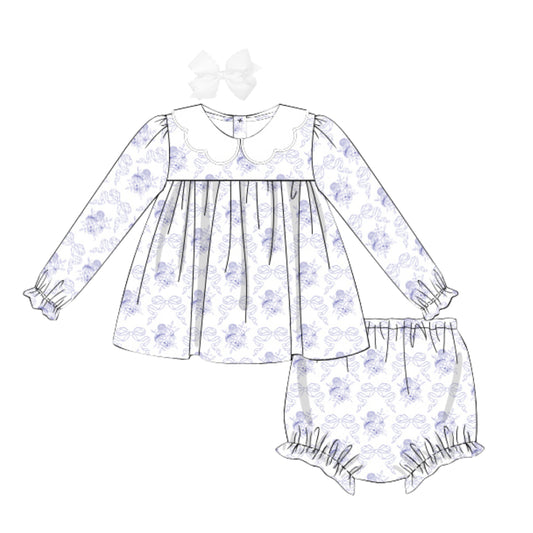 ELOISE FLORAL SCALLOP COLLAR DIAPER SET