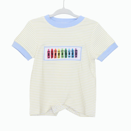 BOYS SMOCKED CRAYONS ROMPER