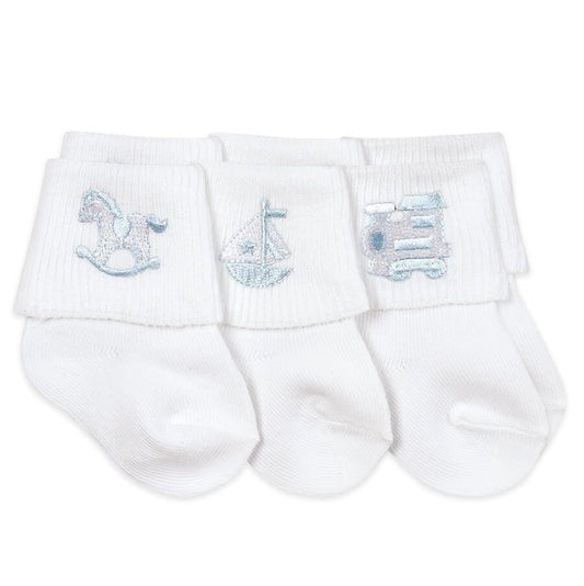 JEFFERIES BABY BOY APPLIQUE TURN CUFF SOCKS 3 PACK